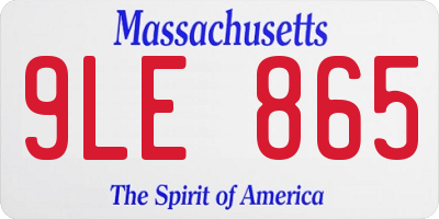 MA license plate 9LE865
