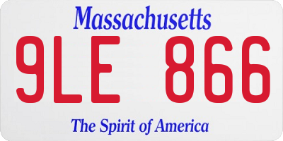 MA license plate 9LE866