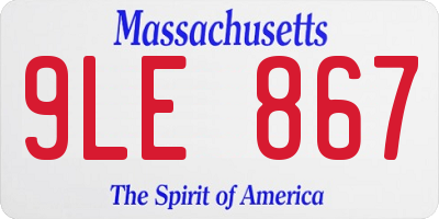 MA license plate 9LE867