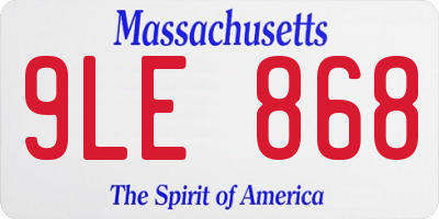 MA license plate 9LE868