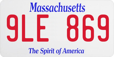 MA license plate 9LE869