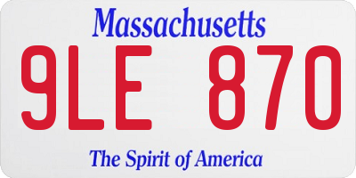 MA license plate 9LE870