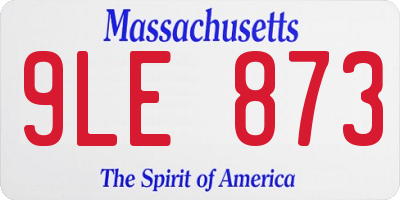 MA license plate 9LE873