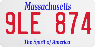 MA license plate 9LE874