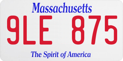 MA license plate 9LE875