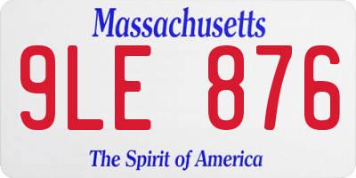 MA license plate 9LE876