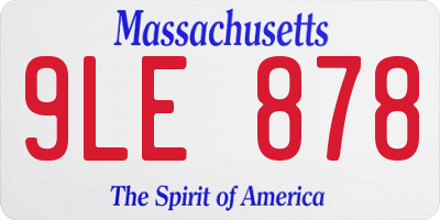 MA license plate 9LE878