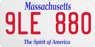 MA license plate 9LE880