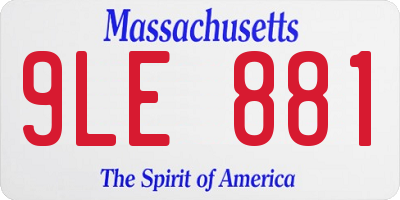 MA license plate 9LE881