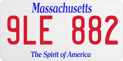 MA license plate 9LE882