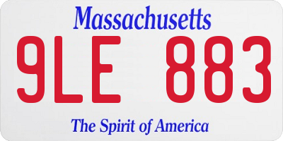 MA license plate 9LE883