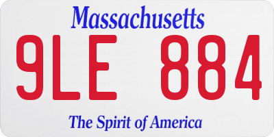 MA license plate 9LE884