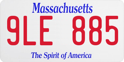 MA license plate 9LE885