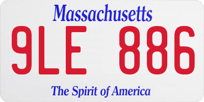 MA license plate 9LE886