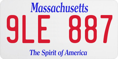 MA license plate 9LE887
