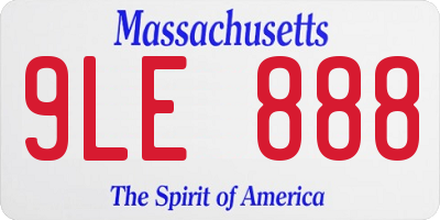 MA license plate 9LE888