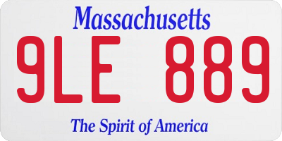 MA license plate 9LE889