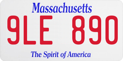 MA license plate 9LE890