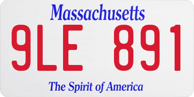 MA license plate 9LE891