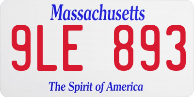 MA license plate 9LE893