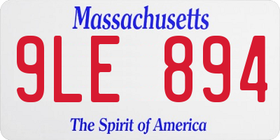 MA license plate 9LE894