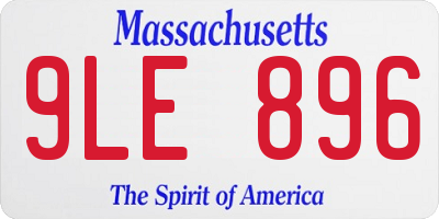 MA license plate 9LE896