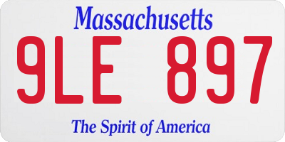 MA license plate 9LE897