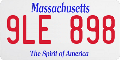 MA license plate 9LE898