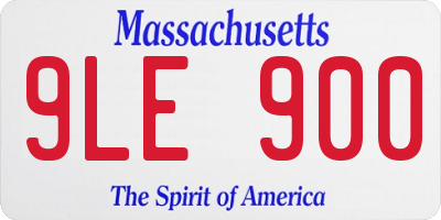 MA license plate 9LE900