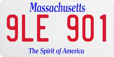 MA license plate 9LE901