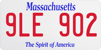 MA license plate 9LE902