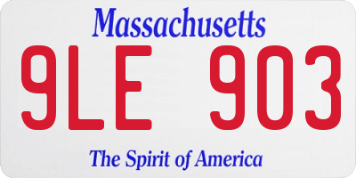 MA license plate 9LE903