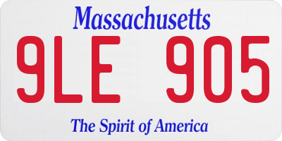 MA license plate 9LE905