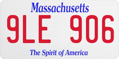 MA license plate 9LE906