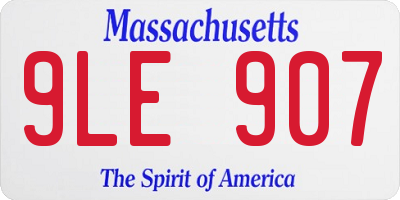 MA license plate 9LE907