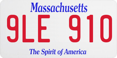 MA license plate 9LE910