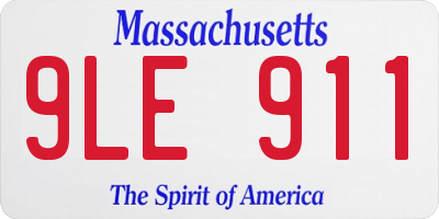 MA license plate 9LE911