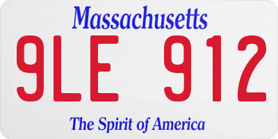 MA license plate 9LE912