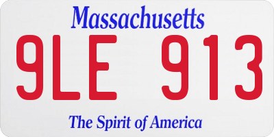 MA license plate 9LE913