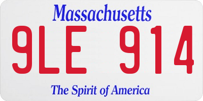 MA license plate 9LE914