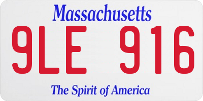 MA license plate 9LE916