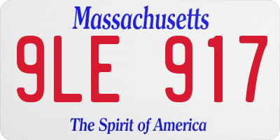 MA license plate 9LE917