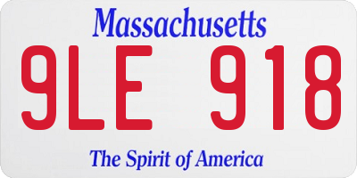 MA license plate 9LE918