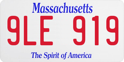MA license plate 9LE919
