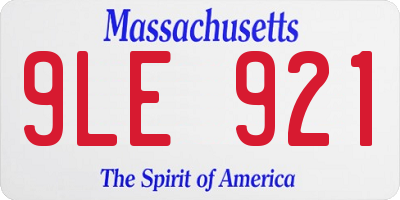 MA license plate 9LE921