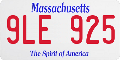 MA license plate 9LE925