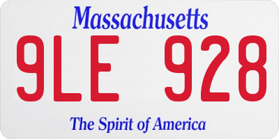 MA license plate 9LE928