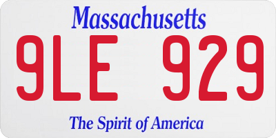 MA license plate 9LE929