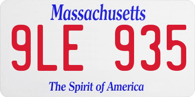 MA license plate 9LE935