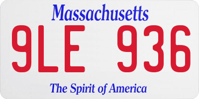 MA license plate 9LE936